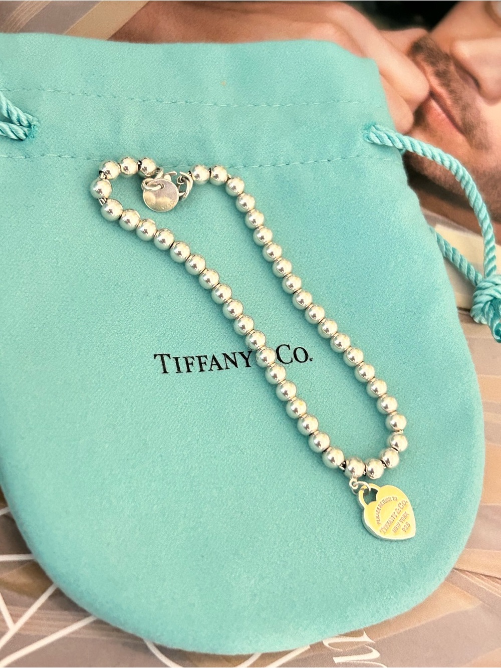 Tiffany heart tag bead bracelet - Picture 3 of 5